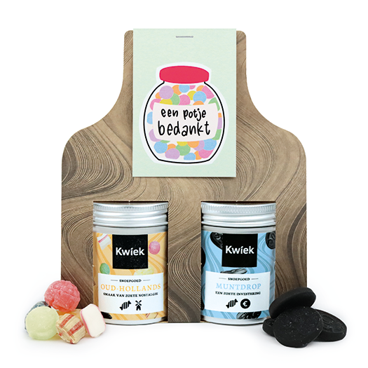 Een potje bedankt - Snoeptas met twee blikjes snoep // Maartje 