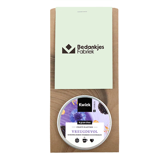 Brievenbus bedankje - Thee in kraft buidel met ansichtkaart