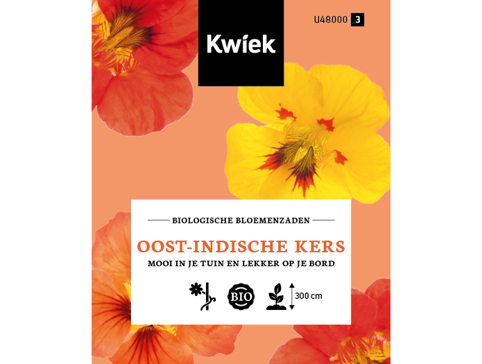 Biologische Oost-Indische kers zaden -  Kwiek Uitdeel zakjes (UITVERKOCHT)