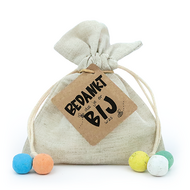 Zaadbommetjes in linnenzakje - Bedankt dat je er bij was - Hoofdfoto