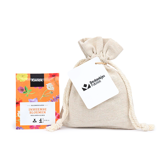 Zaden in linnenzakje - eigen ontwerp