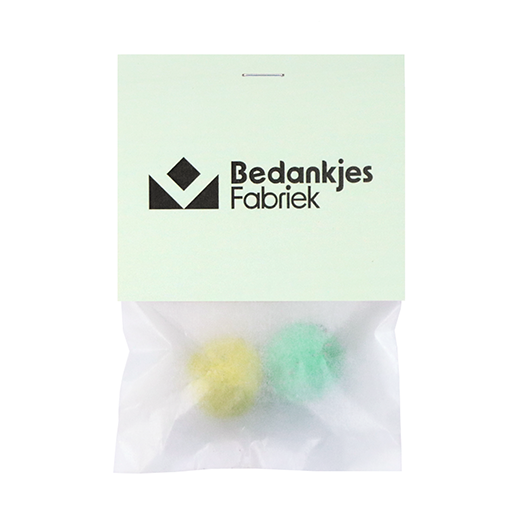 Zaadbommetjes in pergamijn zakje met klapkaartje - eigen ontwerp